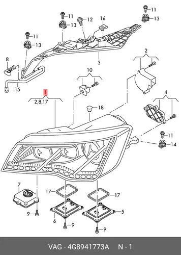 Фара VAG 4G8941773A