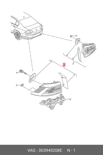 Фонарь задний VAG 3G5945208E