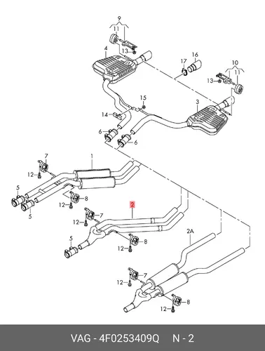 4F0253409Q Глушитель средний VAG