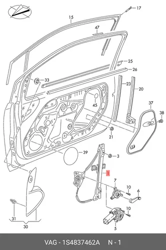 Стеклоподъёмник без эл.двиг. 1S4837462A VAG
