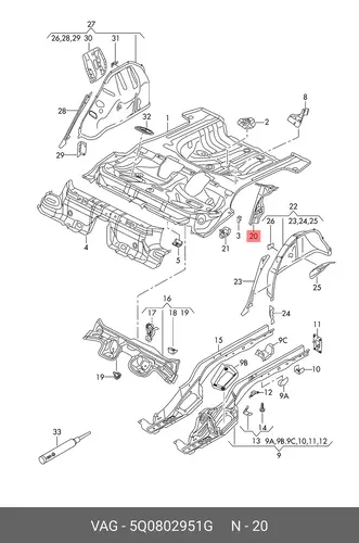 Траверса 5Q0802951G VAG