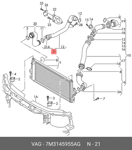 Труба 7M3145955AG VAG