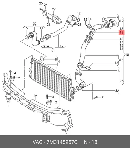 Труба 7M3145957C VAG