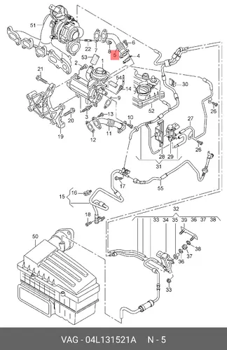 Трубка, соединительная 04L131521A VAG