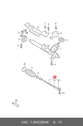 Рулевая тяга VAG 1J0 422 804 E