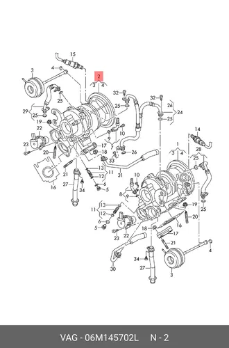 Турбонагнетатель 06M145702L VAG