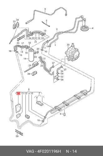 Уплотнение 4F0201196H VAG