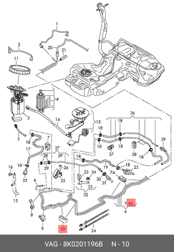 Уплотнение 8K0201196B VAG