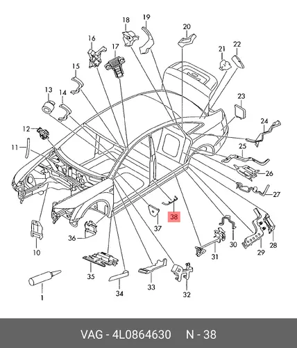 Уплотнитель 4L0864630 VAG