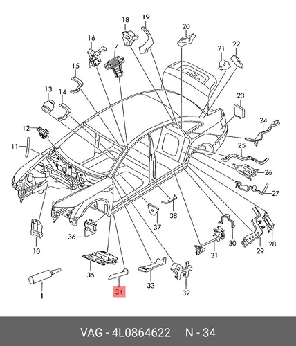 Уплотнитель 4L0864622 VAG