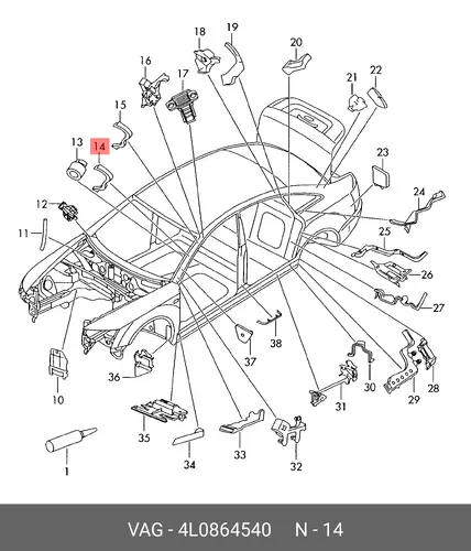 Уплотнитель 4L0864540 VAG