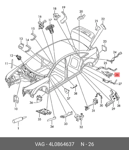 Уплотнитель 4L0864637 VAG