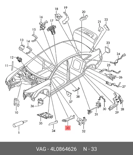 Уплотнитель 4L0864626 VAG