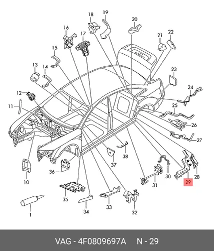 Уплотнитель 4F0809697A VAG