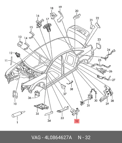 Уплотнитель 4L0864627A VAG