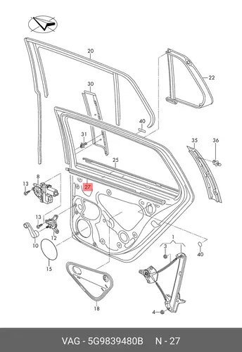 Уплотнитель двери 5G9839480B VAG
