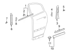 Уплотнитель двери, чёрный satinschwarz 3B4839477B41 VAG