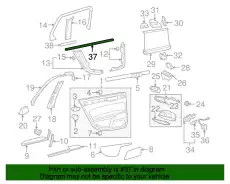 Уплотнитель двери, чёрный satinschwarz 3D7839472B41 VAG