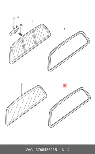 Уплотнитель заднего стекла . 376845521B VAG