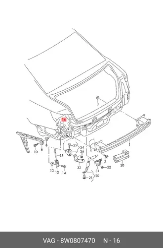 Уплотнительная шайба 8W0807470 VAG
