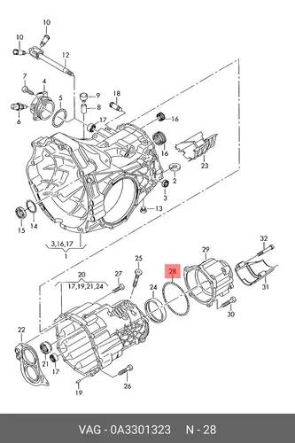  УПЛОТНИТЕЛЬНОЕ КОЛЬЦО 0A3301323 VAG
