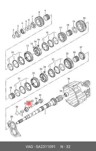 Уплотнительное кольцо 0A2311091 VAG