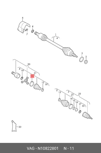 Хомут N10822801 VAG