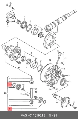 ШАЙБА, УПОРНАЯ 011519215 VAG
