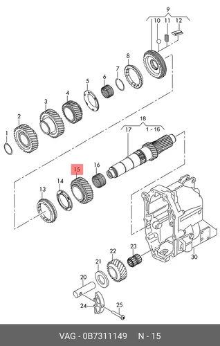 Шестерня КПП VAG 0B7311149