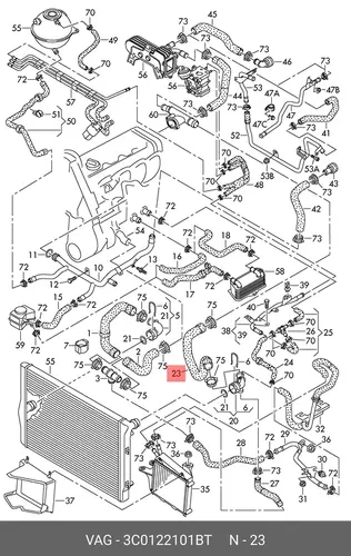 ШЛАНГ СИСТЕМЫ ОХЛАЖДЕНИЯ 3C0122101BT VAG