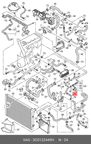 Шланг системы охлаждения 3C0122449H VAG