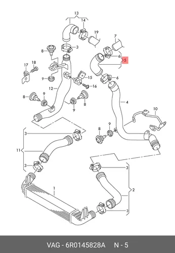 Шланг соединительный 6R0145828A VAG