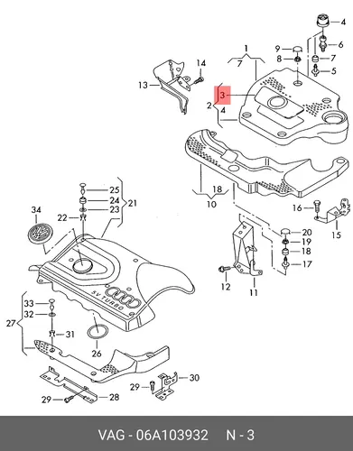 06A103932 Эмблема VW VAG