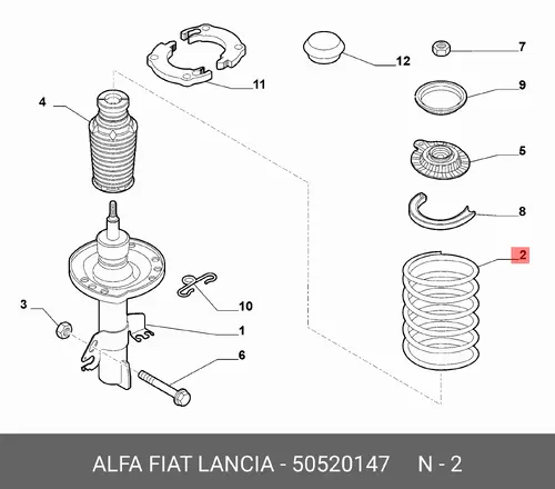 Пружина подвески 50520147 ALFA ROMEO