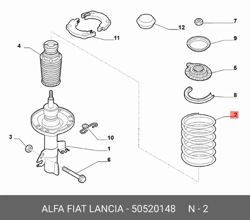 Пружина подвески 50520148 ALFA ROMEO