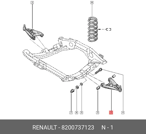 Рычаг подвески RENAULT 82 00 737 123