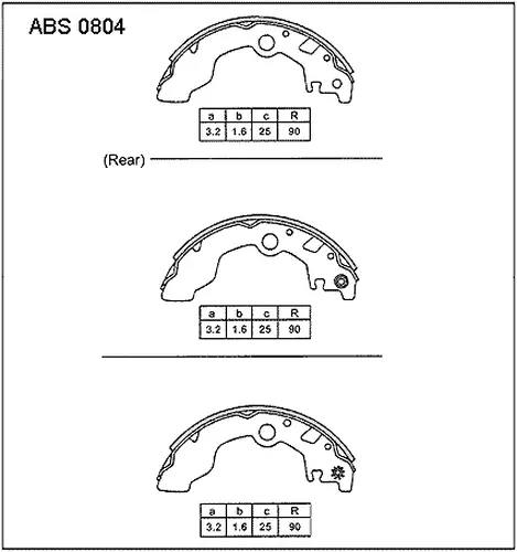 Тормозные колодки барабанные ALLIED NIPPON ABS0804