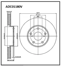 Тормозной диск ALLIED NIPPON ADC01180V