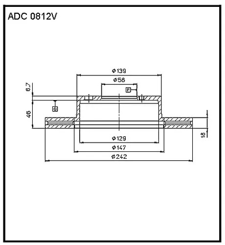 Тормозной диск ALLIED NIPPON ADC0812V