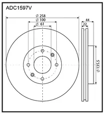 Тормозной диск ALLIED NIPPON ADC1597V