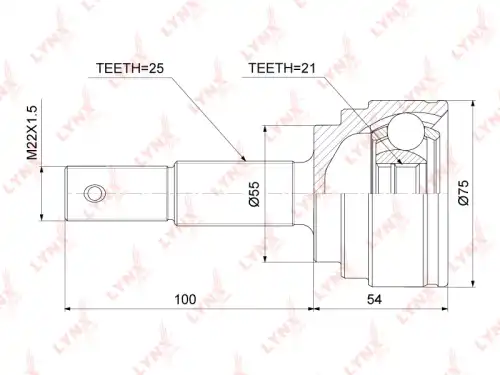 ШРУС наружный LYNXAUTO CO3859