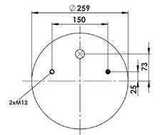 Пневмоподушка со стаканом 34941-2C FABIO