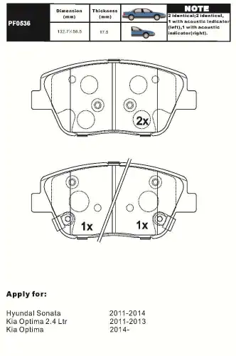 Тормозные колодки дисковые AIKO PF0536