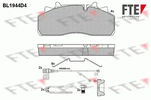 Тормозные колодки дисковые FTE BL1944D4