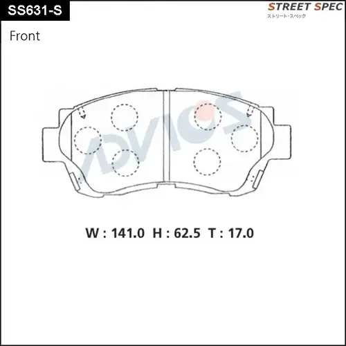 Тормозные колодки дисковые ADVICS SS631S