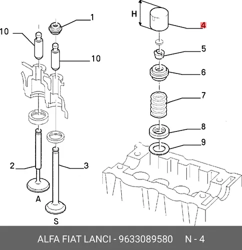 Гидрокомпенсатор LANCIA 9633089580