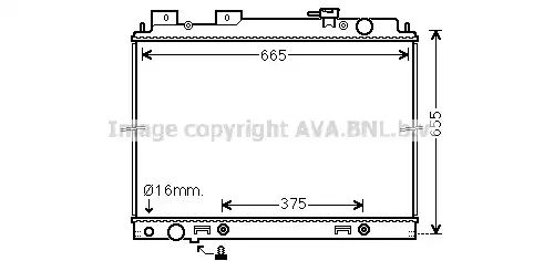 Радиатор системы охлаждения двигателя AVA DN2430