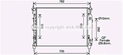 Радиатор системы охлаждения двигателя AVA CT2067