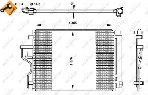 Радиатор кондиционера (конденсатор) NRF 350334