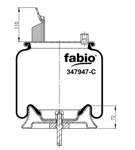 Пневморессора 6614 в сборе 347947-C FABIO